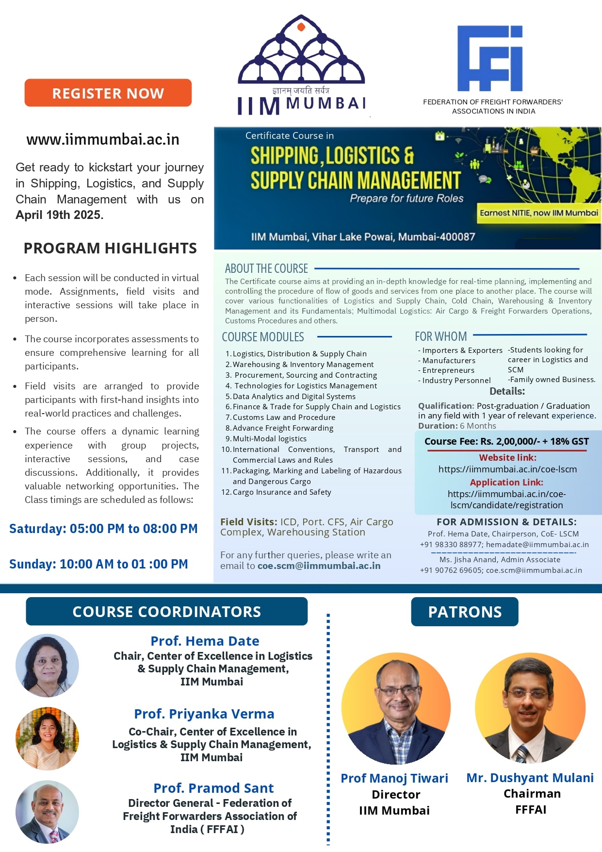 Certificate course in Shipping, Logistics and Supply Chain Management