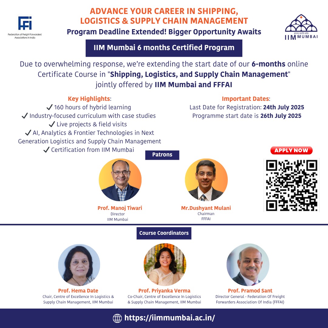 Certificate course in Shipping, Logistics and Supply Chain Management