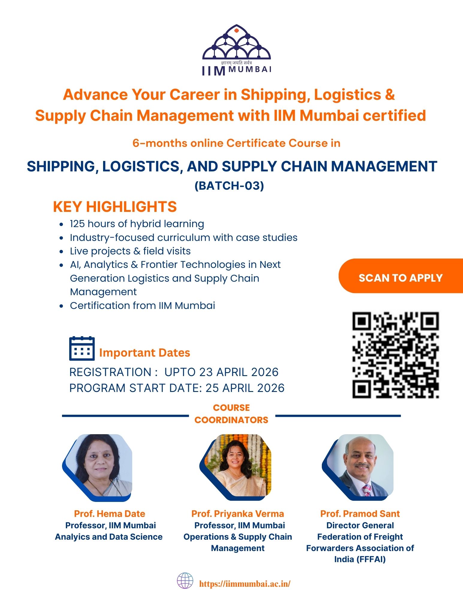 Certificate course in Shipping, Logistics and Supply Chain Management