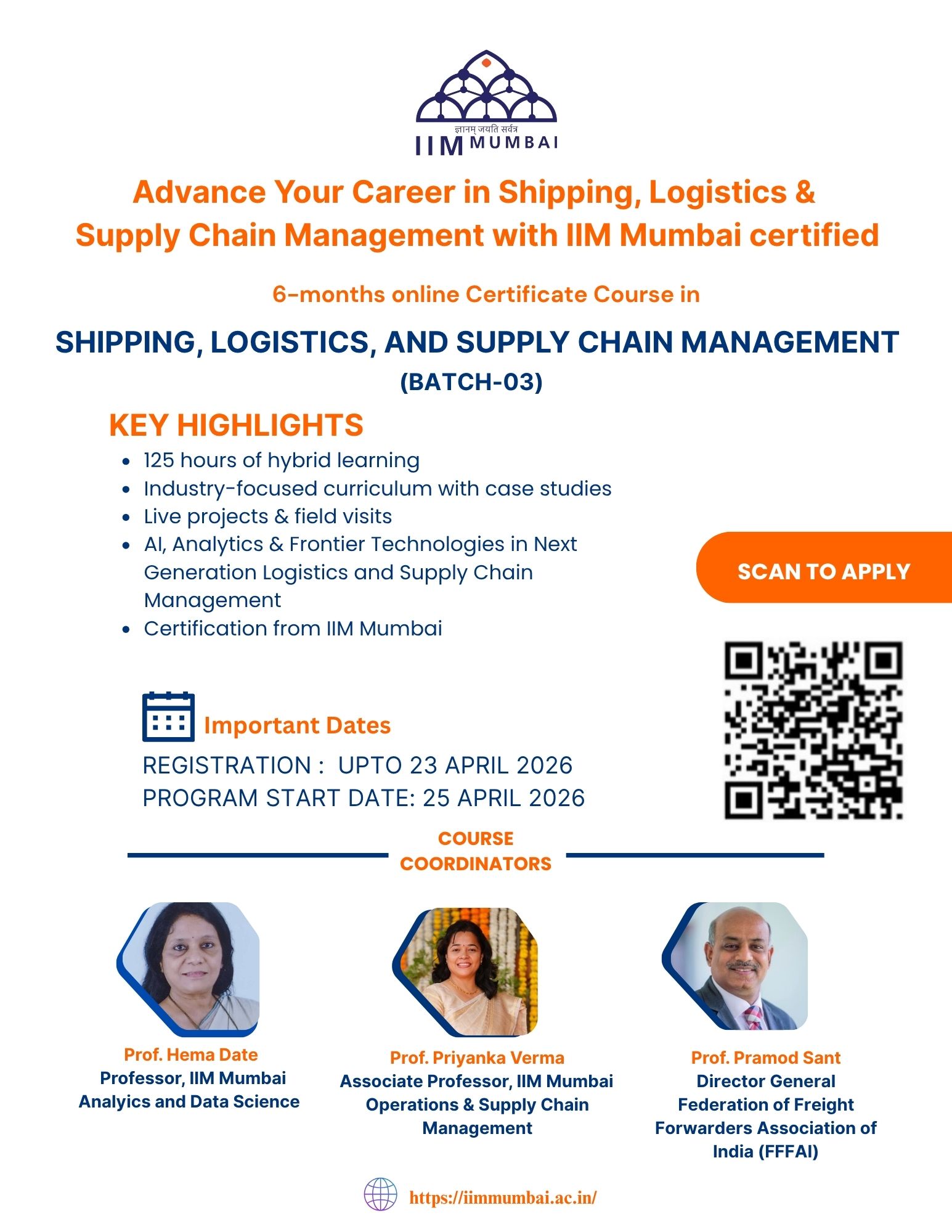 Certificate course in Shipping, Logistics and Supply Chain Management